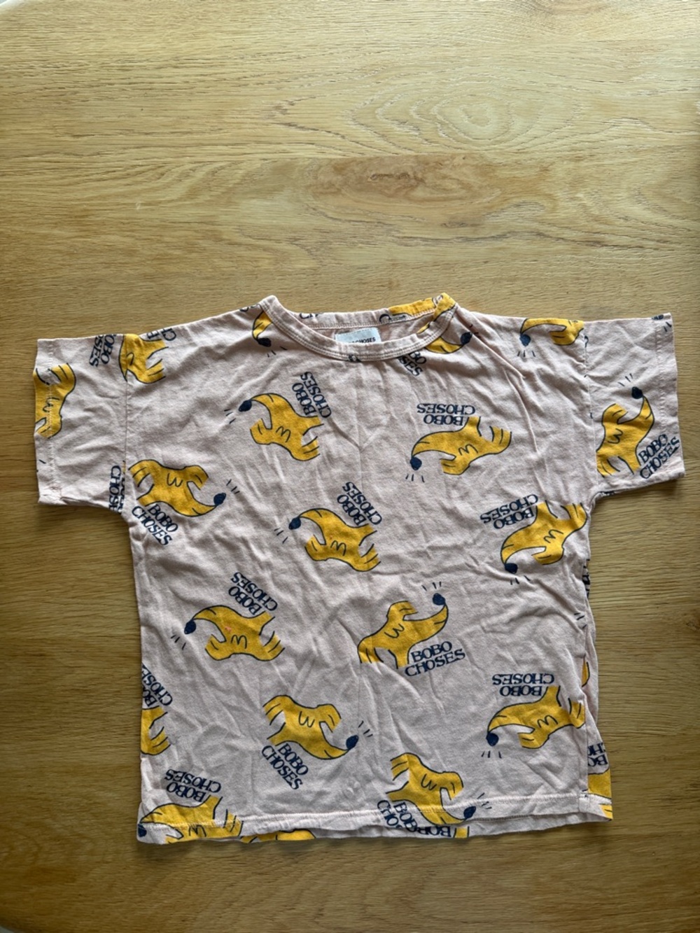 Kids Bobo Choses Pastel Pink Tee with Yellow Dog Print